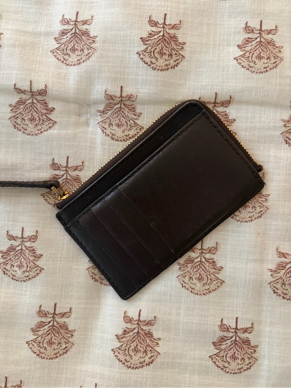 Madewell Dark Brown Leather Zip Card Holder